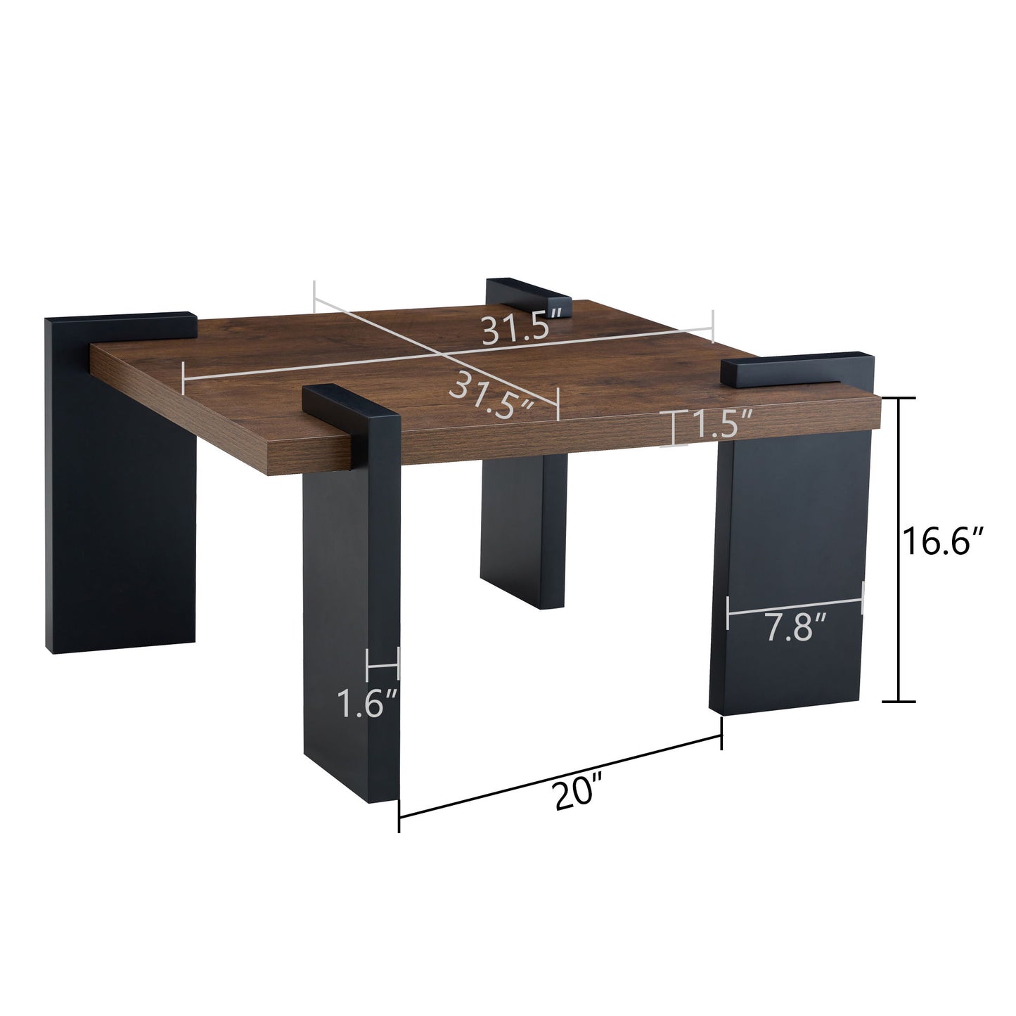 Walnut Colored Coffee Table, Suitable For Modern Minimalist Living Rooms And Leisure Areas - Walnut