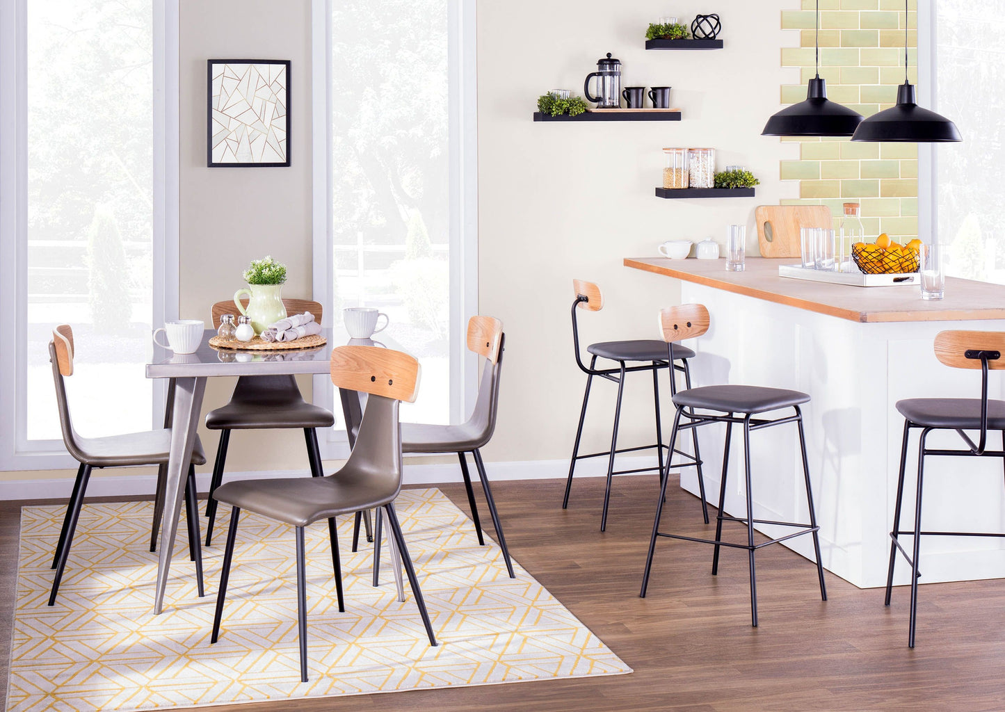 Austin - Industrial Dining Table - Silver