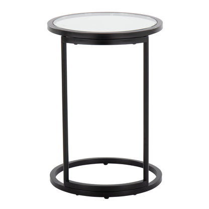 Zenn - Round End Table - Black / Clear