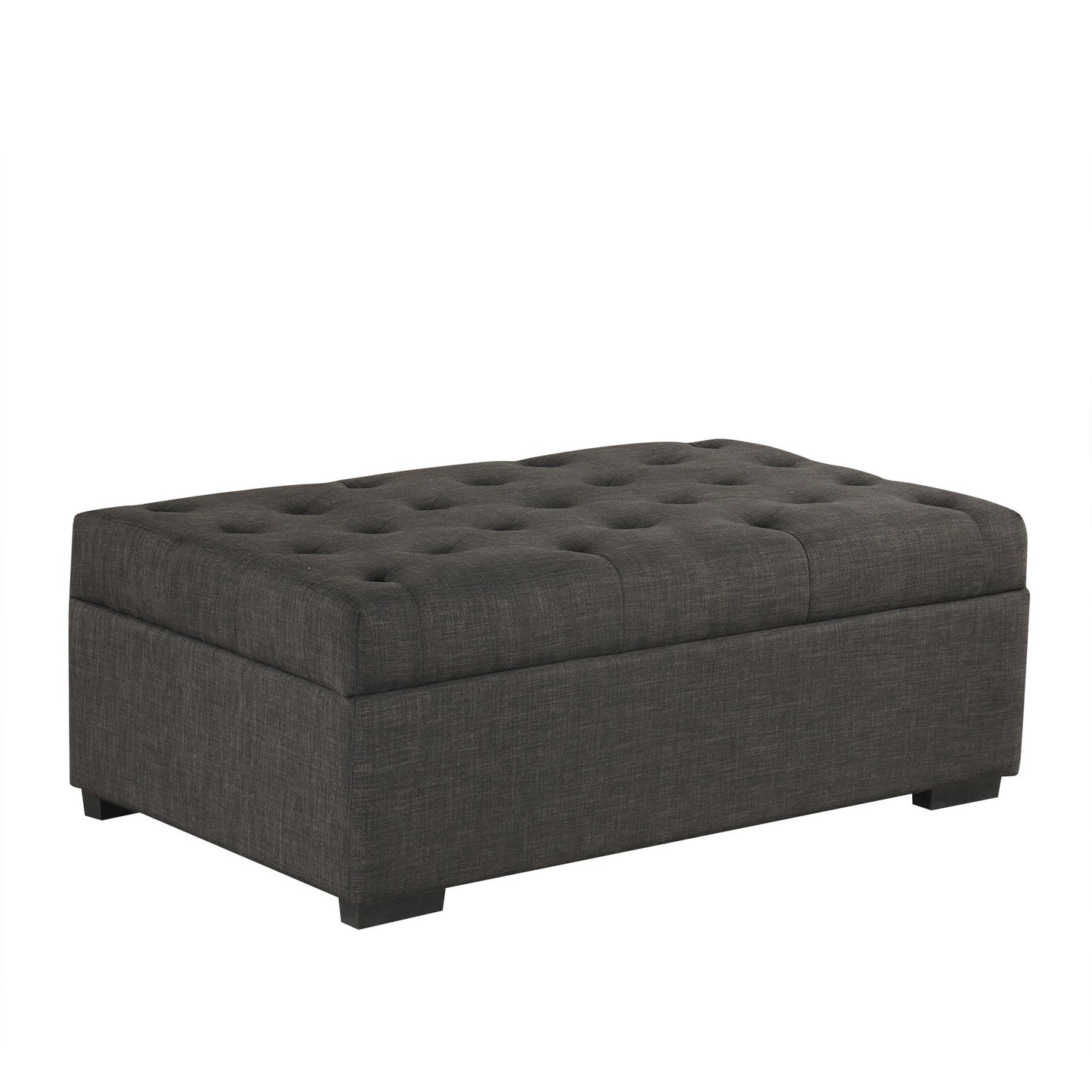 Convertible Ottoman Sleeper With Memory Mattress And Tufted Design, Folding Sofa Bed - Dark Gray Linen