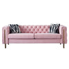 Chesterfield - Modern Tufted Velvet Living Room Sofa, 84.25''W Couch - Pink