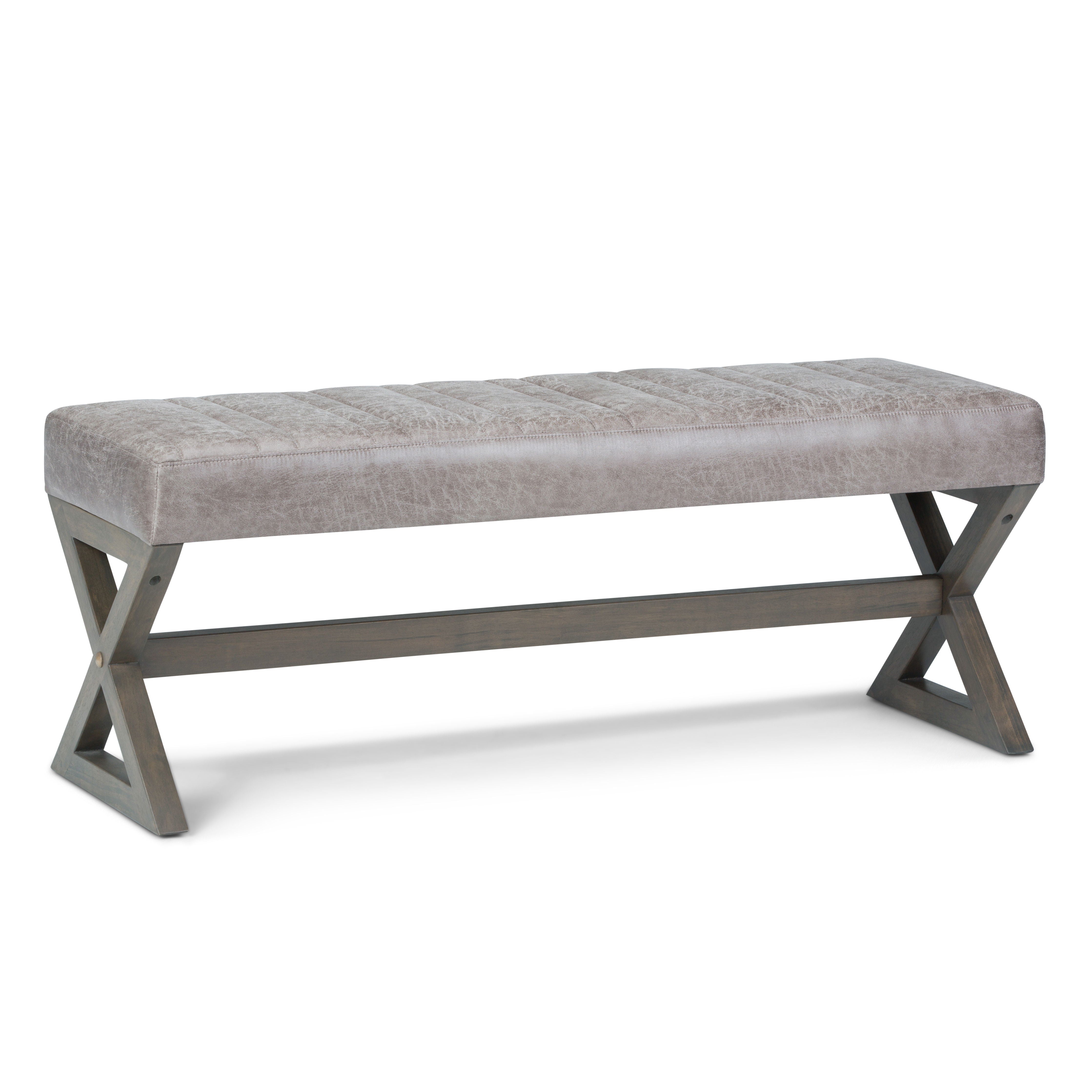Salinger - Large Ottoman Bench - Distressed Gray Taupe