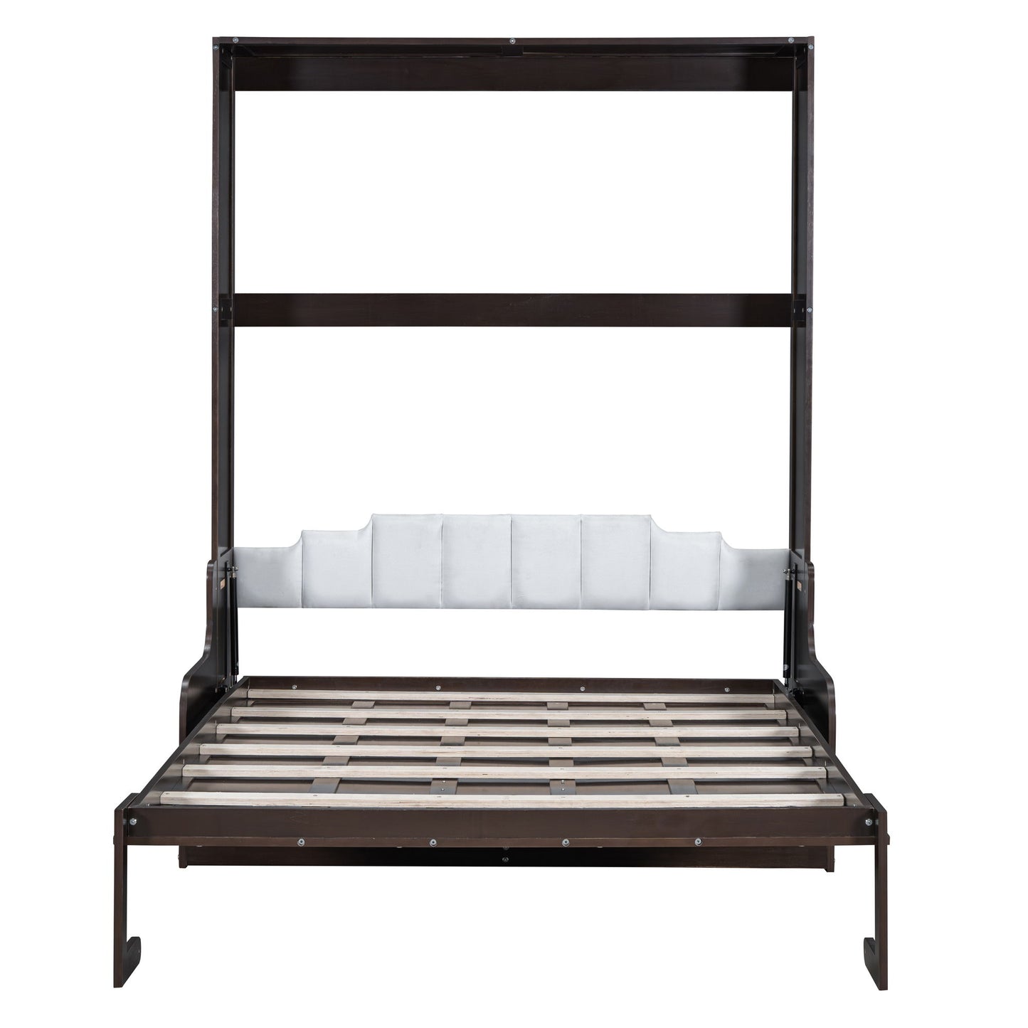 Queen Size Murphy Wall Bed With Cushion, Space Saving Design, And Construction - Espresso