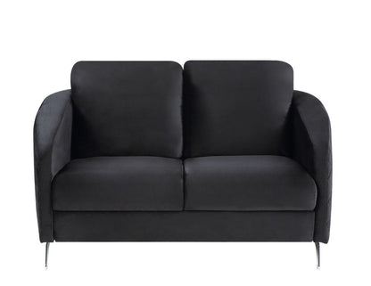 Sofia - Velvet Fabric Sofa, Loveseat Living Room (Set of 2) - Black