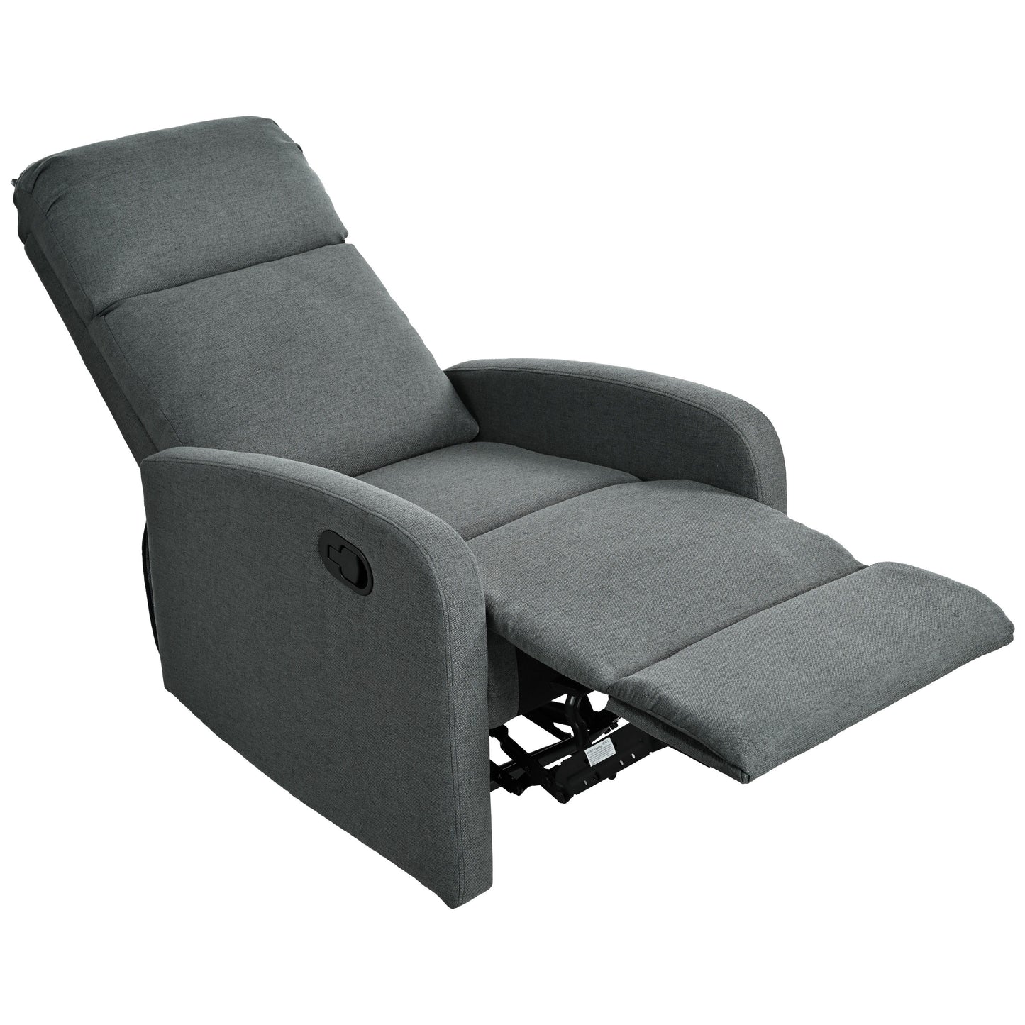 Modern Manual Recliner, Home Theater Chair With Adjustable Backrest For Living Room - Charcoal