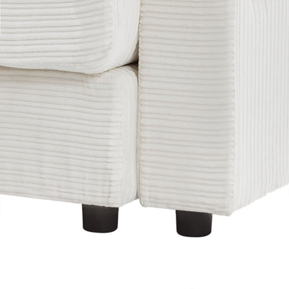 Modern Style Single Sofa Sofa Couch With Storage Space, A Movable Ottoman, Two USB Ports, Two Cup Holders, A Phone Holder For Living Room - Beige