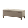 Modern Tufted Top Soft Close Storage Bench With Button Detailing - Light Gray