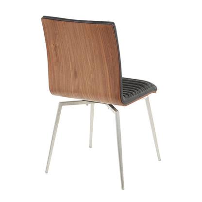 Mason - Contemporary Dining / Chair With Swivel (Set of 2) - Walnut / Black