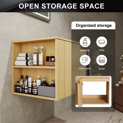 Modern Bathroom Vanity, Cabinet Set Without Sink - Oak