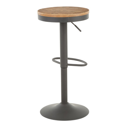 Dakota - Industrial Adjustable Barstool (Set of 2) - Gray