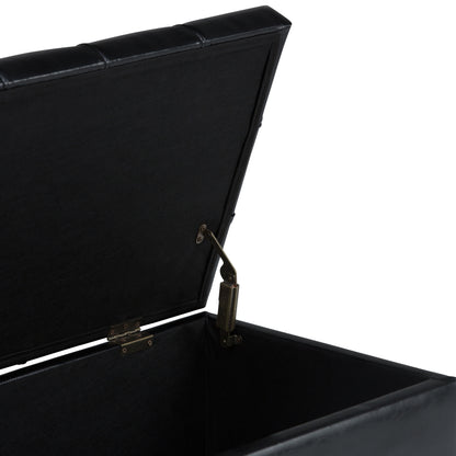 Sienna - Storage Ottoman Bench - Midnight Black