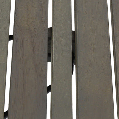 Temptation - Outdoor Foldable Side Table With Slat Design - Gray