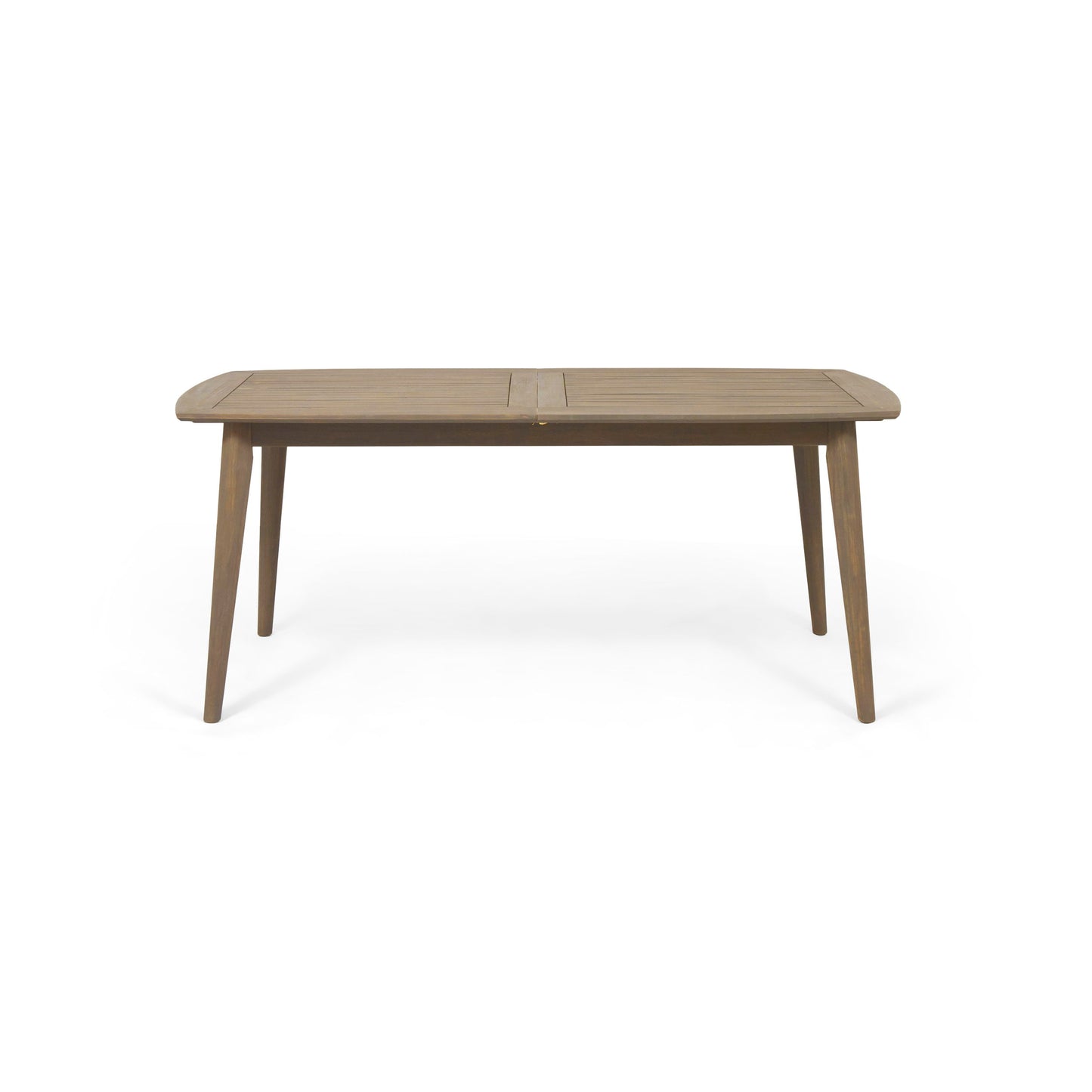 Placidity - Outdoor Expandable Dining Table With Slatted Tabletop And Tapered Legs - Gray
