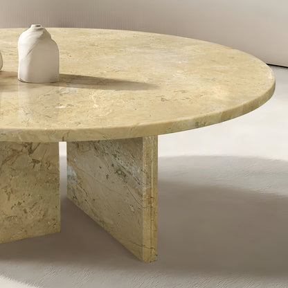 Natural Marble Coffee Table, Versatile Living Room Table, Genuine Marble - Glod Yellow Beige