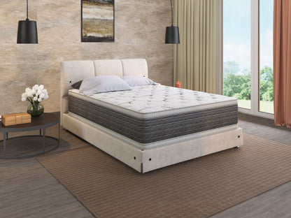 Dream Flex - 14.5" Full Two Sided Pillow Top Mattress - White / Gray