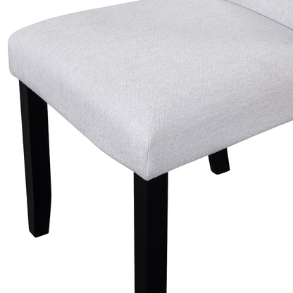 5 Piece Round Dining Table Set, Modern Dining Table And 4 Upholstered Chairs For Dining Room, Kitchen Room, Living Room - Beige / Black