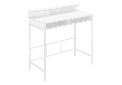 Computer Desk, Home Office, Standing, Storage Shelves, Laptop, Contemporary & Modern - White