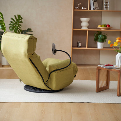 Adjustable Swivel Lounge Chair With 360 Degree Rotating Seat And Headrest Support Leisure Chair Deck Chair Game Chair For Living Room - Green
