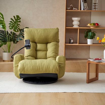 Adjustable Swivel Lounge Chair With 360 Degree Rotating Seat And Headrest Support Leisure Chair Deck Chair Game Chair For Living Room - Green