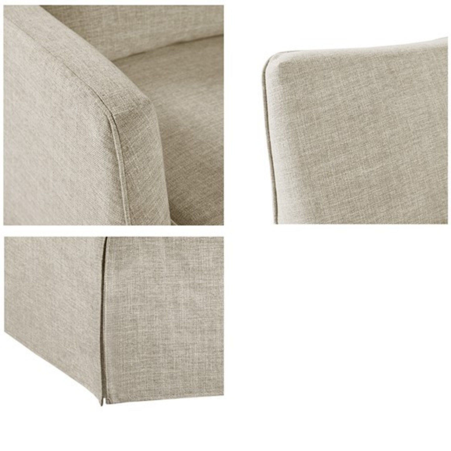 Modern Design London Skirted Swivel Chair Traditional Aesthetic Polyester - Beige