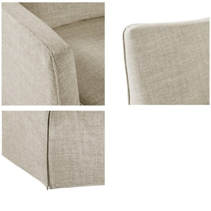Modern Design London Skirted Swivel Chair Traditional Aesthetic Polyester - Beige