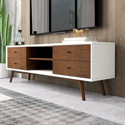 Caroline - White TV Stand Up To 72" - Brown / White