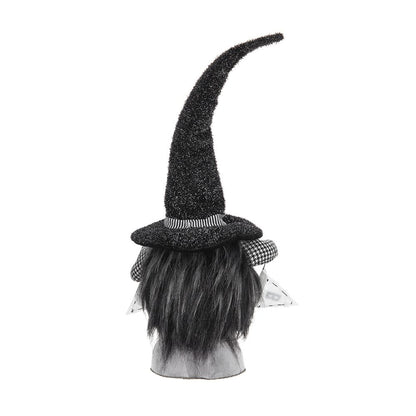 Gnome With 'Boo' Banner, For Halloween Decor - Black White