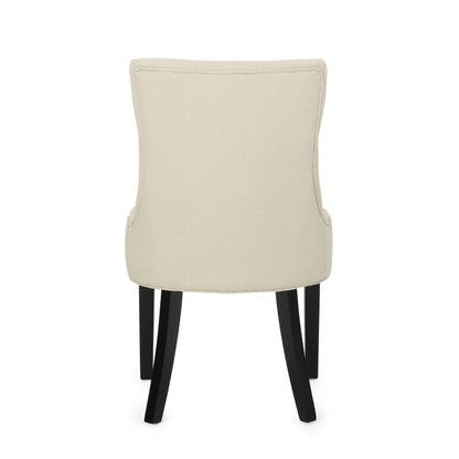 Cheney - Contemporary Dining Chair (Set of 2) Tufted Fabric Upholstery - Beige