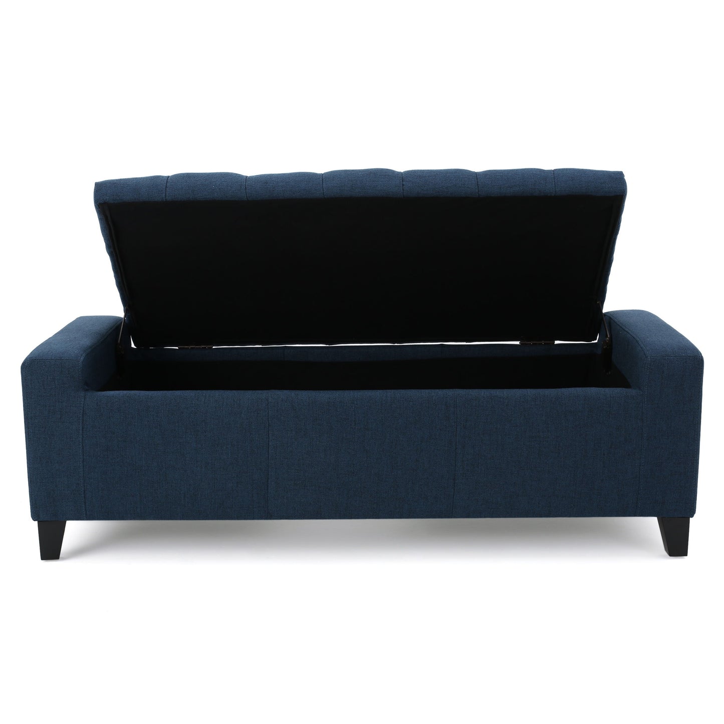 Guernsey - Ottoman Fabric Storage With Tufted Top - Navy Blue