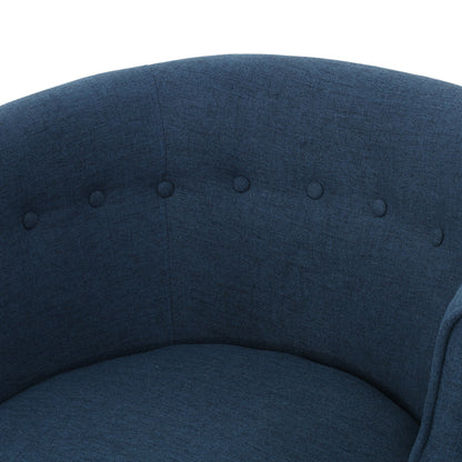 Contemporary Upholstered Club Chair With Button Tufting - Navy Blue