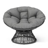 Ergonomic Wicker Chair With Cloud Thick Density Cushion, 3 Proof Cover High Capacity Iron Frame Fluid 360ÔøΩÔøΩÔøΩÔøΩÔøΩÔøΩÔøΩÔøΩÔøΩÔøΩÔøΩÔøΩÔøΩÔøΩÔøΩ Swivel - Gray