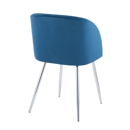 Fran - Contemporary Chair (Set of 2) - Chrome / Blue