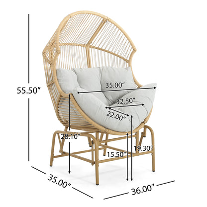 Palos - Outdoor Wicker Glider Chair - Light Brown