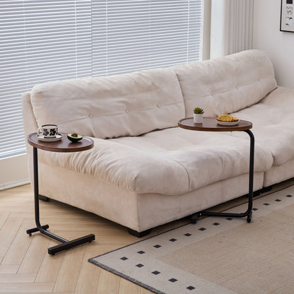 C-Shaped Side Tables (Set of 2), Small Sofa Table For Small Spaces, Living Room, Bedroom - Brown