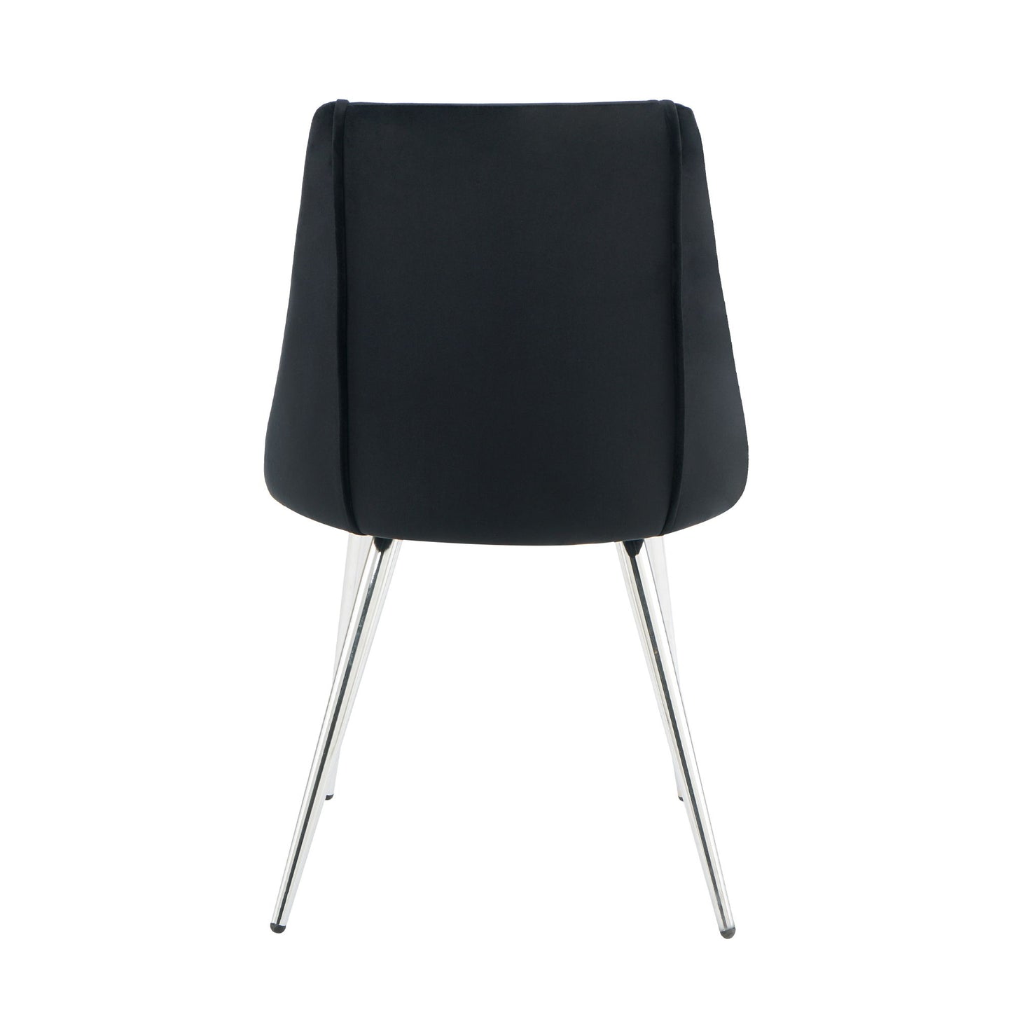 Modern Velvet Dining Chair With Chrome Metal Legs For Home And Office (Set of 4) - Black