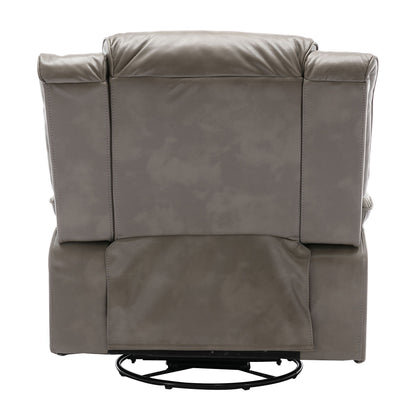 360ÔøΩÔøΩ Swivel And Rocking Home Theater Recliner Manual Recliner Chair With A Led Light Strip For Living Room - Gray