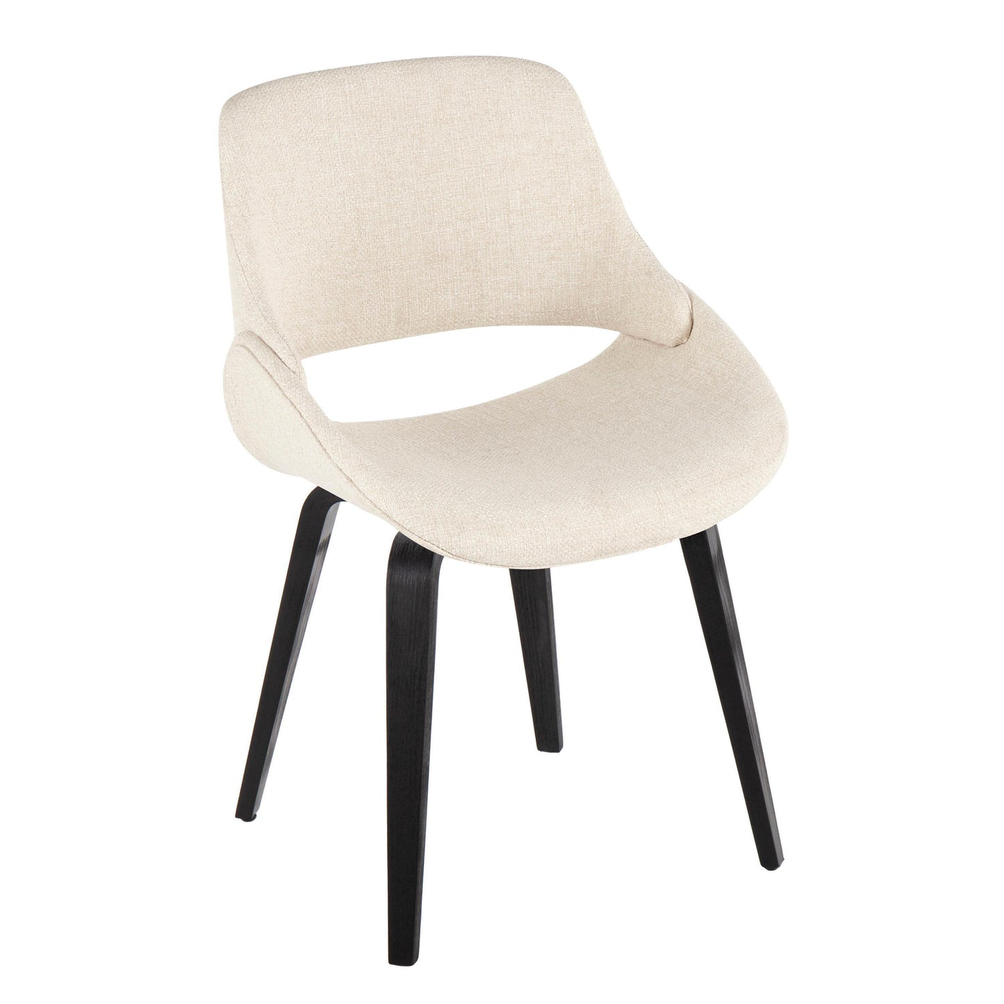 Fabrico - Mid-Century Modern Dining Chair (Set of 2) - Black / Cream