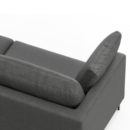 Ava - Mid Century Sofa With Ottoman Set - Dark Gray