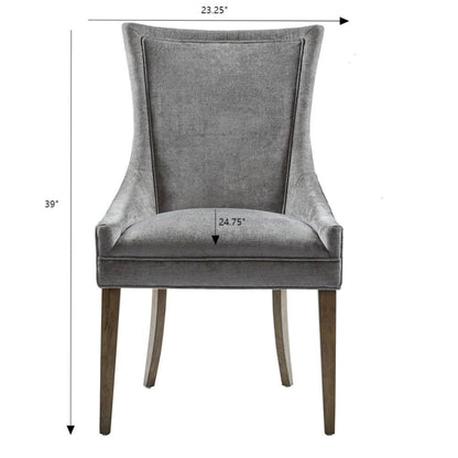 Elegant Design Comfortable Seating Dining Side Chair (Set of 2) - Dark Gray