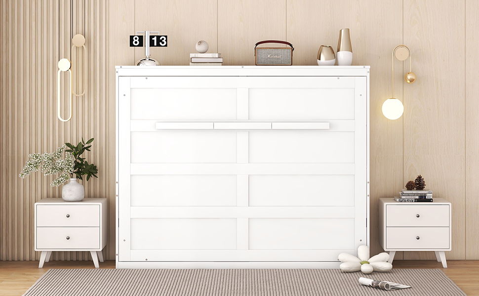 Full Size Murphy Wall Bed - White