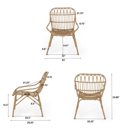 Monsoon Outdoor Accent Chair With Open Weave Design - Light Brown