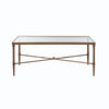 Metal Rectangle Coffee Table With Tempered Glass Top - Bronze