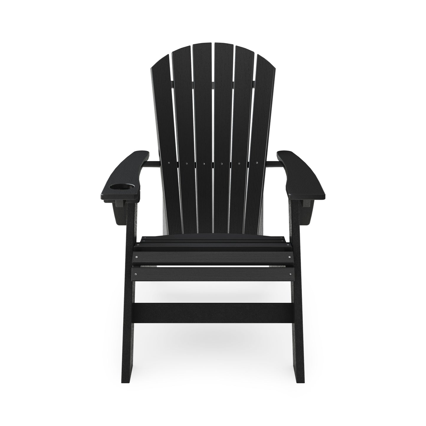 Adirondack Chair Sturdy HDPE Poly Lumber For Poolside, Patio, And Garden Relaxation - Black