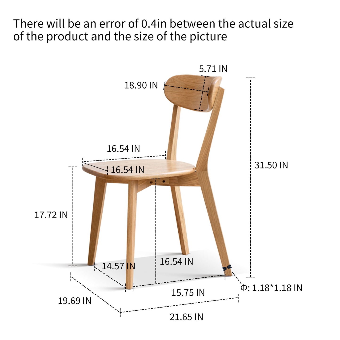 Simple Dining Chair, Solid Chair Table For Living Room Chair - Natural