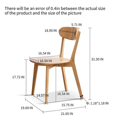 Simple Dining Chair, Solid Chair Table For Living Room Chair - Natural