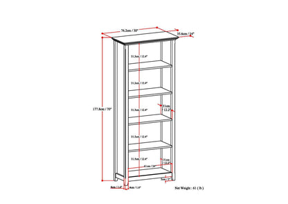 Amherst - 5 Shelf Bookcase - White