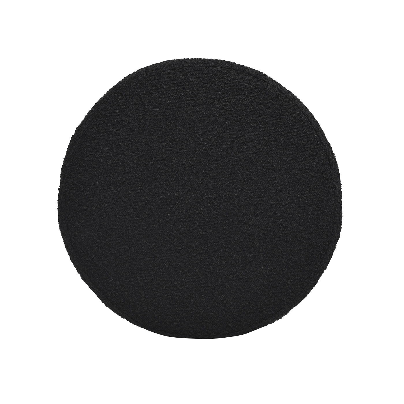 Fuji - Oversized Round Storage Ottoman - Ebony Black