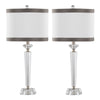 Diamond - Torch Crystal Contemporary Table Lamp (Set of 2) - Clear / Off White / Dark Gray / Polished Nickel