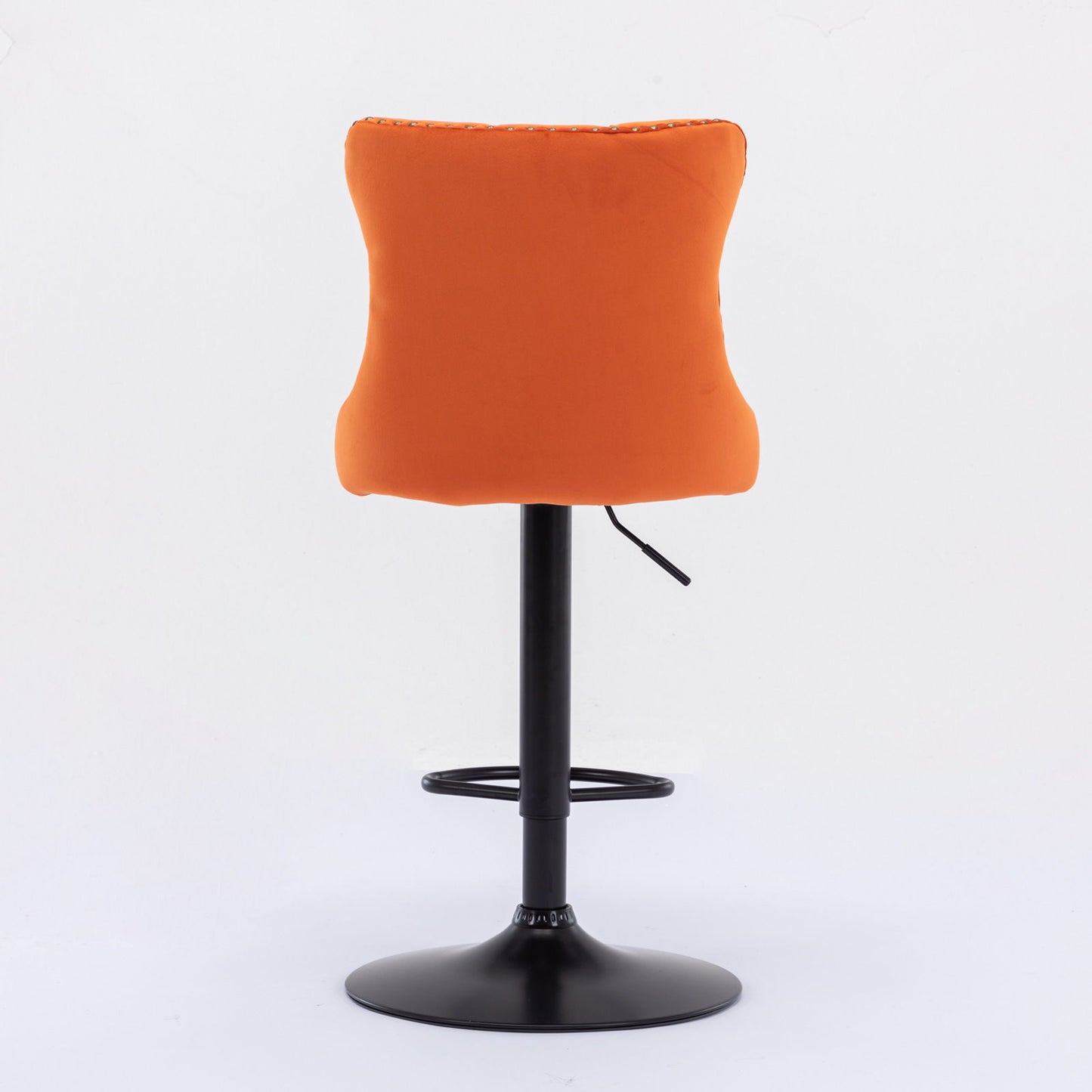 Swivel Velvet Barstools Adjusatble Seat Height, Modern Upholstered Bar Stools With Backs Comfortable Tufted For Home Pub And Kitchen Island (Set of 2) - Orange