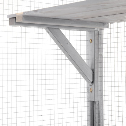 Outdoor Cat House, Diy Cat Enclosure Catio With Double Enter Doors - Light Gray